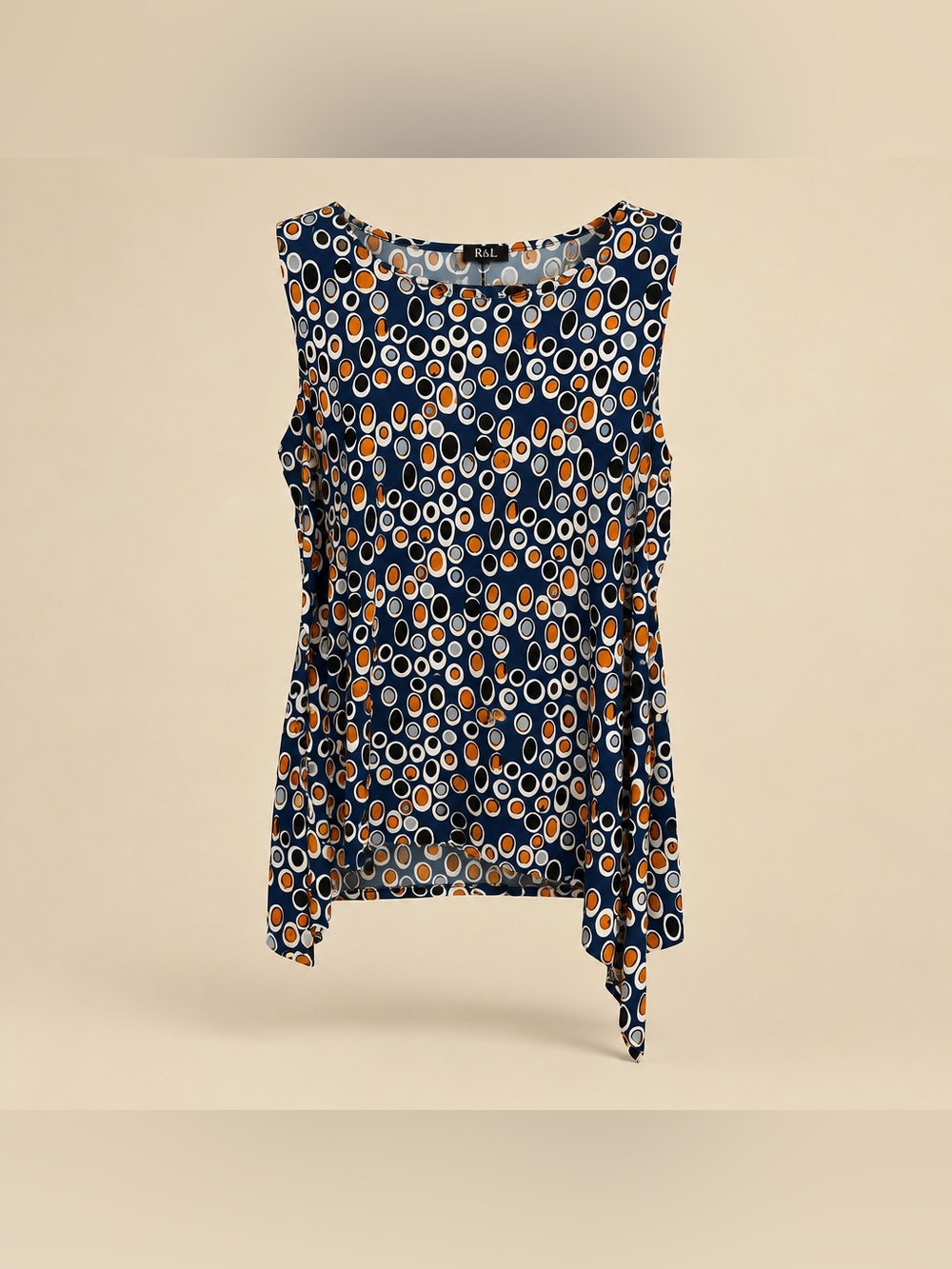 Eva & Grace Woman 3x Scoop Neck Sleeveless Polka Dot Embellished Blouse